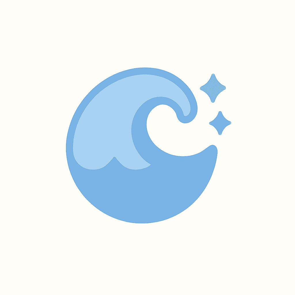 Minimalist blue wave with stars