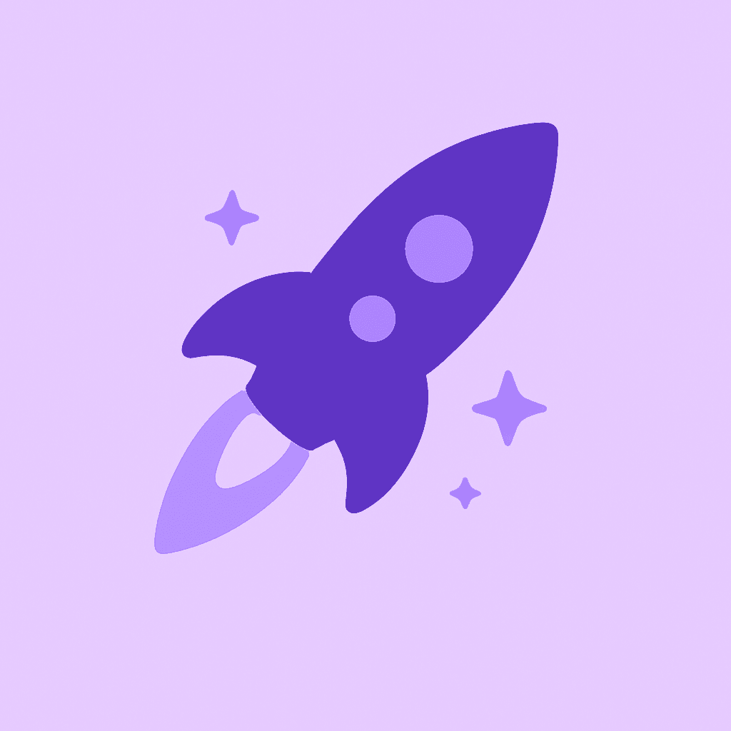 Purple rocket in lavender sky
